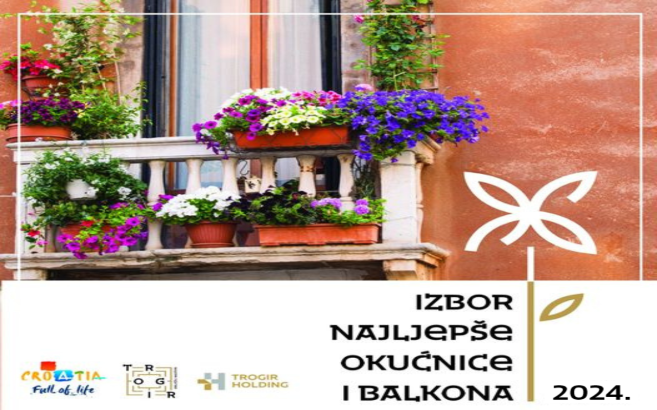 Natječaj za izbor najljepše okućnice i balkona u 2024. godini na području grada Trogira.